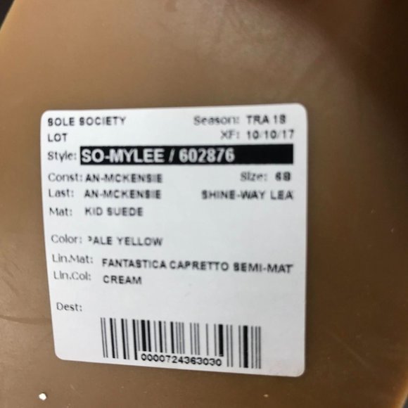 Sole Society Mylee Yellow Suede Strappy Block Heel Slides Womens Size 6 B - Picture 6 of 7